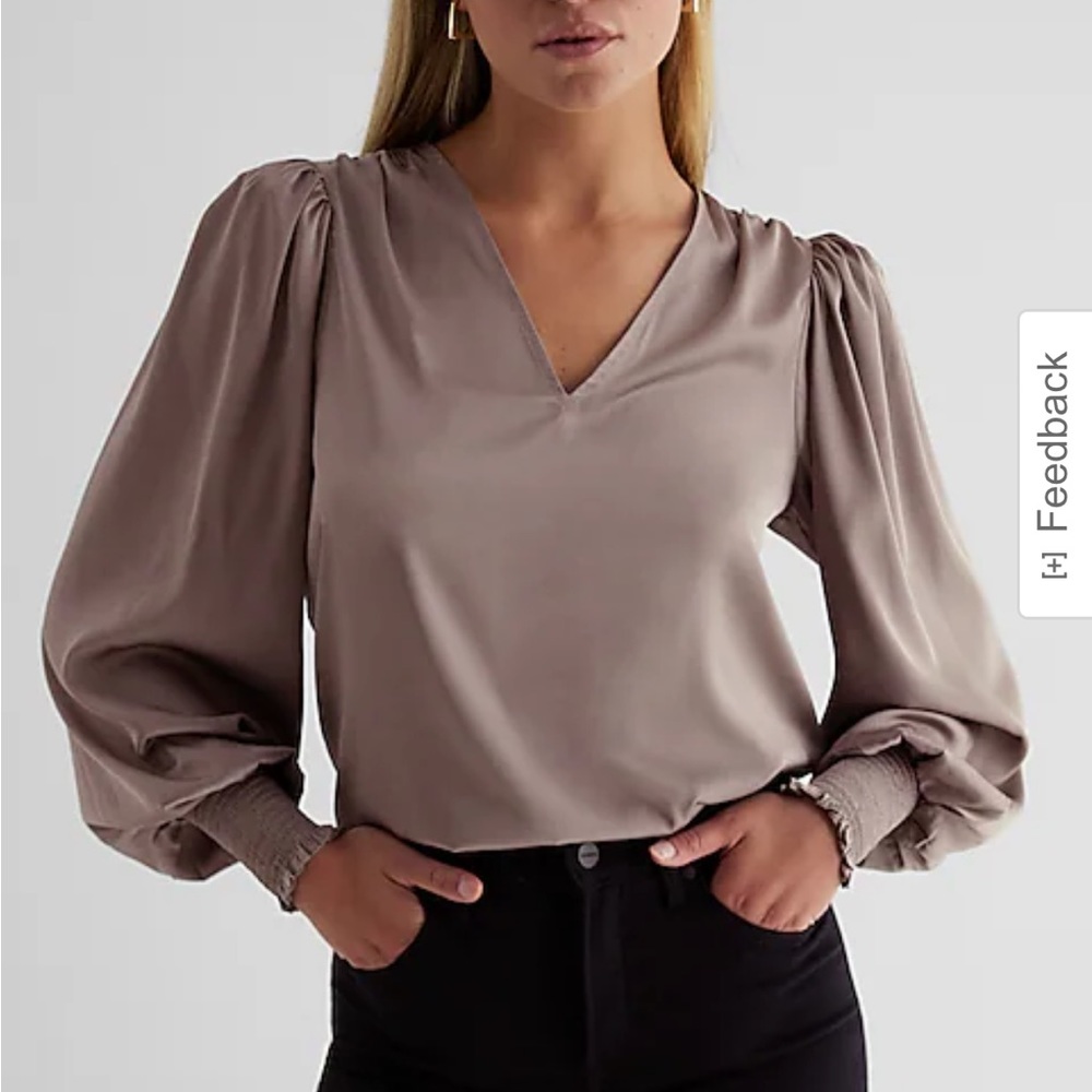 dusty mauve long sleeved blouse